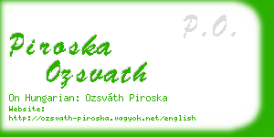 piroska ozsvath business card
